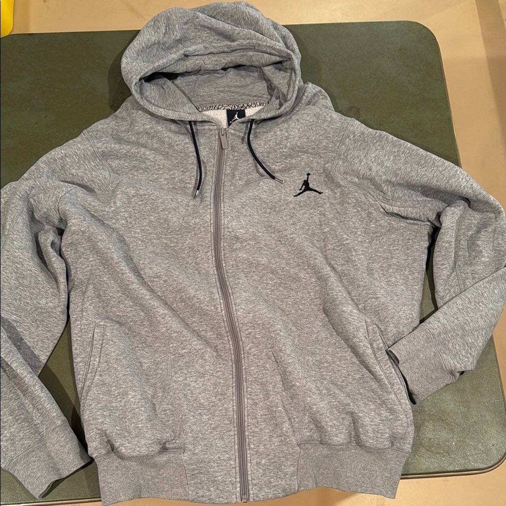 Jordan Gray Zip-Up Hoodie
